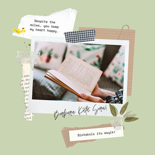 Green Refined Scrapbook Long-Distance Greeting_Dedication Personal Valentine's Day Instagram Post