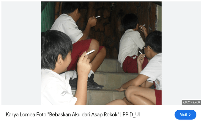 Ilustrasi Anak Sekolah Merokok Dari humas.ui.ac.id/fotohtts