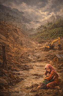 gambar visual runtuhnya Sumatera