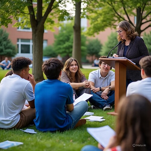 Ilustrasi Gambar  "Pengenalan Kehidupan Kampus bagi Mahasiswa Baru" Oleh AI WhatsApp Meta